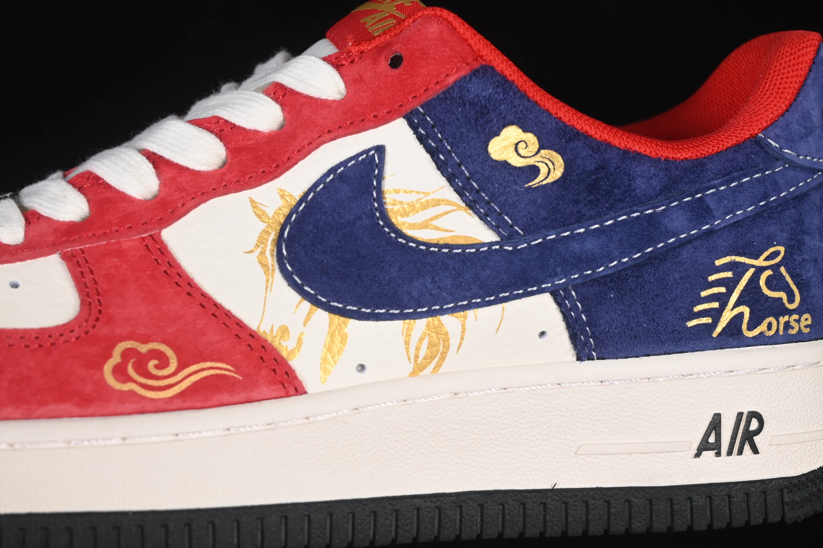 All categories Nk Air Force 1 Air Force series Nk Air Force 1 Low Air Force low top Nike Air Force 1'07 Low Year of the Horse limited edition red, white and blue stitching Air Force 1 low top casual sneakers XD0028-019